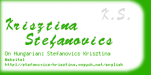 krisztina stefanovics business card